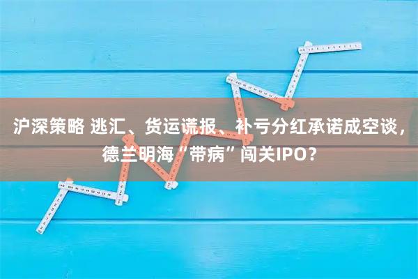 沪深策略 逃汇、货运谎报、补亏分红承诺成空谈，德兰明海“带病”闯关IPO？